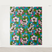 Tenture Fleur d'Apple sur le turquoise (Devant)