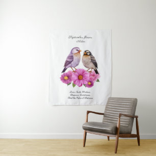 Tenture Fleur d'aster de septembre avec cadeau de naissanc