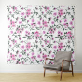 Tenture Fleur de cerisier blanc sur blanc (En situation (horizontale))