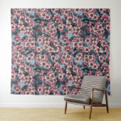 Tenture Fleur de cerisier rose et bleu (En situation (horizontale))