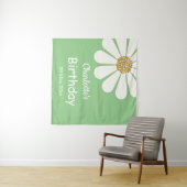 Tenture Fleur de Daisy Moderne Rétro Blanc Anniversaire Pe (En situation (horizontale))