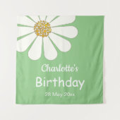 Tenture Fleur de Daisy Moderne Rétro Blanc Anniversaire Pe (Devant)