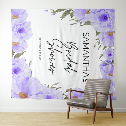 Tenture Fleur de douche violette (En situation (horizontale))