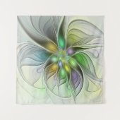 Tenture Fleur de fantaisie abstraite moderne fractale colo (Devant (Horizontal))