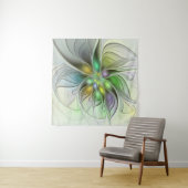 Tenture Fleur de fantaisie abstraite moderne fractale colo (En situation (horizontale))