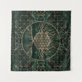 Tenture Fleur de la vie dans l'arbre de la malachite et de (Devant (Horizontal))