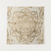 Tenture Fleur de la vie dans Lotus - or et toile en pastel (Devant)