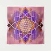 Tenture Fleur de la vie dans Lotus - texture peinte (Devant (Horizontal))