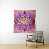 Tenture Fleur de la vie dans Lotus - texture peinte (En situation (horizontale))