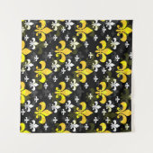 Tenture Fleur De Lis Blanche Jaune (Devant (Horizontal))