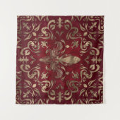 Tenture Fleur de lis rouge et or (Devant (Horizontal))