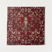 Tenture Fleur de lis rouge et or (Devant)