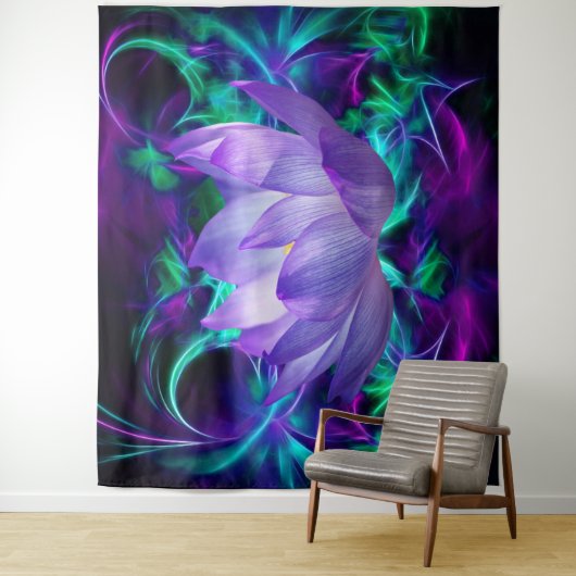 Tenture Fleur de lotus pourpre (En situation)