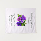 Tenture Fleur de naissance de février Violet Floral délica (Devant (Horizontal))