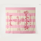 Tenture Fleur de naissance rose beige Bienvenue enterremen (Devant (Horizontal))