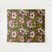 Tenture Fleur de pomme sur vert foncé (Devant (Horizontal))