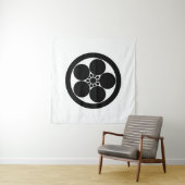 Tenture Fleur de prune à l'Umebachi en cercle (En situation (horizontale))