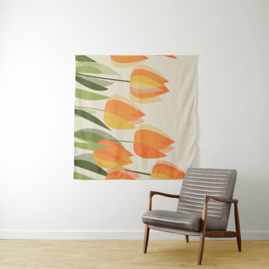 Tenture Fleur de tulipe jaune (En situation (horizontale))