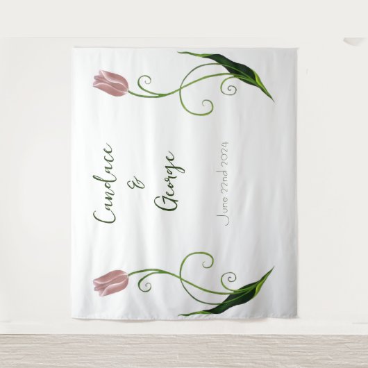 Tenture Fleur de tulipe rose (Devant)