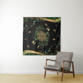 Tenture Fleur de vie - Malachite et papillons (En situation)