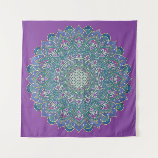 Tenture Fleur de Vie - Mandala de style indien 1 (Devant)