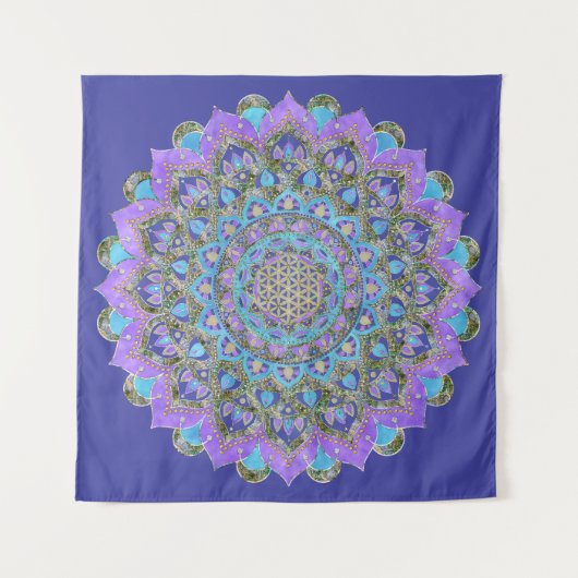 Tenture Fleur de Vie - Mandala de style indien 2 (Devant)
