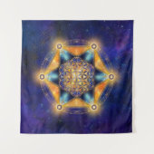 Tenture Fleur de vie Merkaba Star - Géométrie sacrée (Devant (Horizontal))