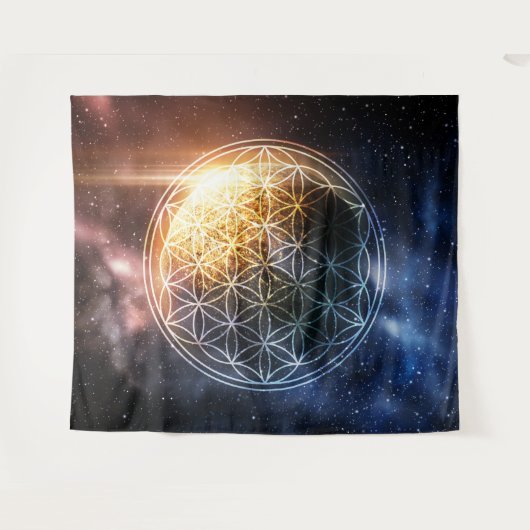 Tenture Fleur de vie universelle (Devant (Horizontal))