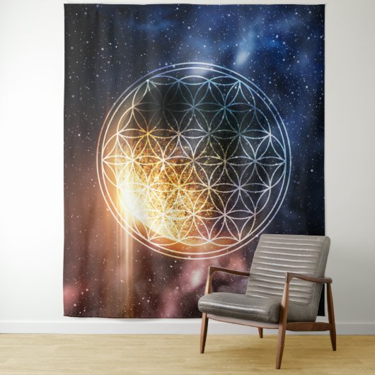 Tenture Fleur de vie universelle (En situation)