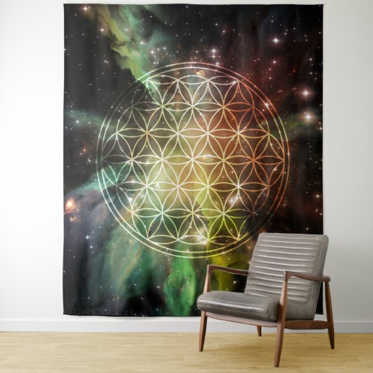 Tenture Fleur de vie universelle (En situation)