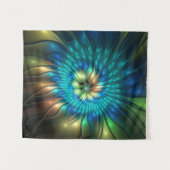 Tenture Fleur d'Imaginaire lumineux, Fractale Abstraite co (Devant (Horizontal))