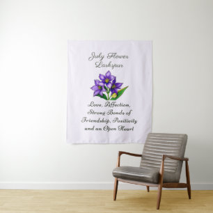 Tenture Fleur du mois de juillet Larkspur Art floral