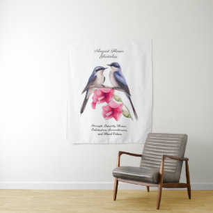 Tenture Fleur du mois de naissance d'août Gladiolus avec o