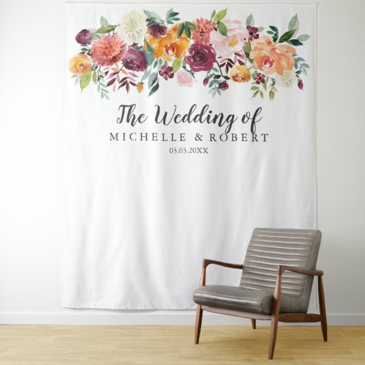 Tenture Fleur du pays | Fond d'écran Mariage - Booth Photo (En situation)