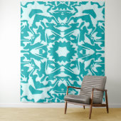 Tenture Fleur en turquoise.... (En situation)