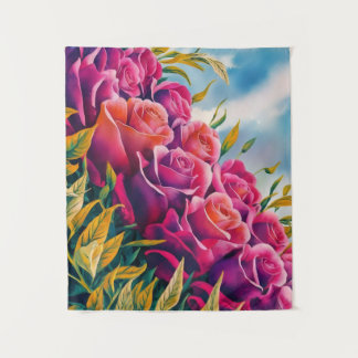 Tenture Fleur Ethérée : Symphonie Rose Abstraite aquarelle