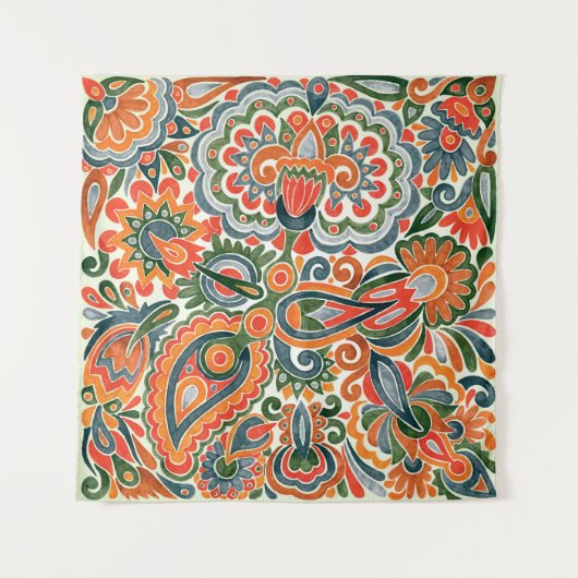 Tenture Fleur Ethnique Ukrainienne, Marque Dessinée À La M (Devant)