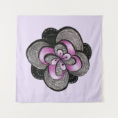 Tenture Fleur gothique violet noir Abstrait floral (Devant (Horizontal))