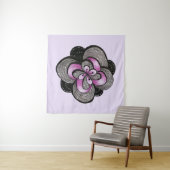 Tenture Fleur gothique violet noir Abstrait floral (En situation (horizontale))