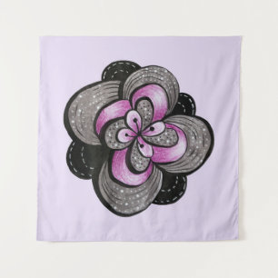 Tenture Fleur gothique violet noir Abstrait floral