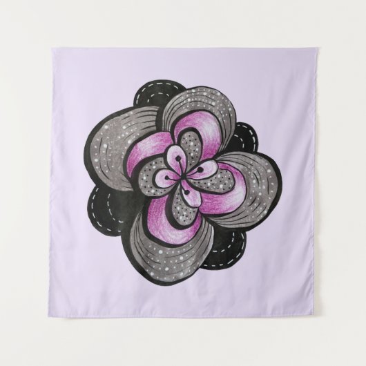 Tenture Fleur gothique violet noir Abstrait floral (Devant)