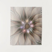 Tenture Fleur joyeuse abstraite beige marron floral fracta (Devant)