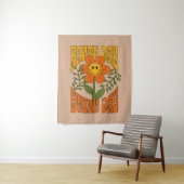 Tenture Fleur marguerite rétro des années 70 (En situation)