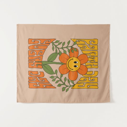 Tenture Fleur marguerite rétro des années 70 (Devant (Horizontal))