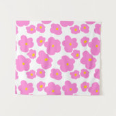 Tenture Fleur marguerite rose jaune moderne motif élégant (Devant (Horizontal))