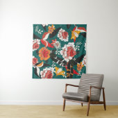 Tenture Fleur orange-blanc : illustration transparente vin (En situation (horizontale))
