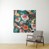 Tenture Fleur orange-blanc : illustration transparente vin (En situation)