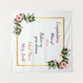 Tenture Fleur Populaire Personnaliser Rose Blanc Rose (Devant (Horizontal))