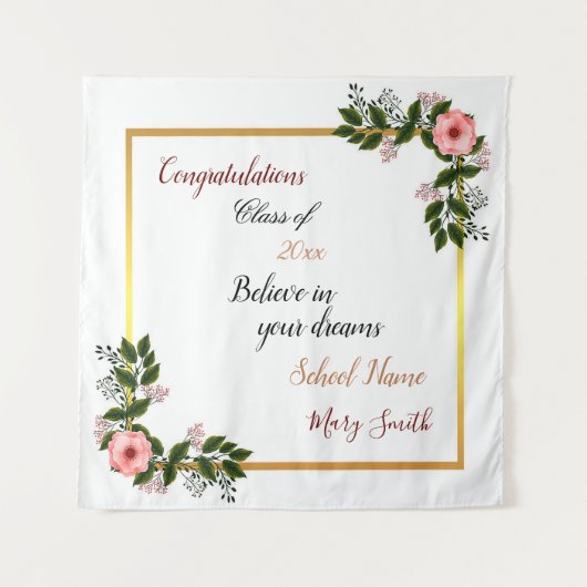 Tenture Fleur Populaire Personnaliser Rose Blanche Rose (Devant)