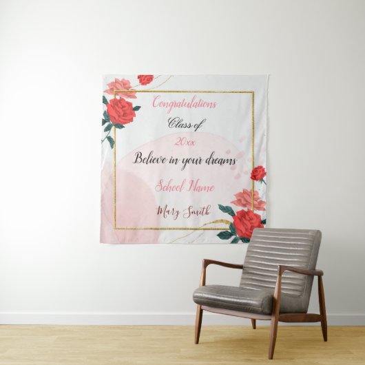 Tenture Fleur Populaire Personnaliser Rose Rouge (En situation)